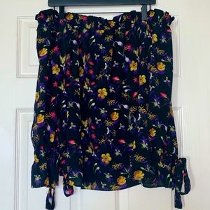 Topshop Floral Off Shoulder Blouse
